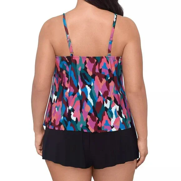 Swimsuit 18W Shorts One Piece Trimshaper Bathing Suit Plus Size Tummy Shaper NWT